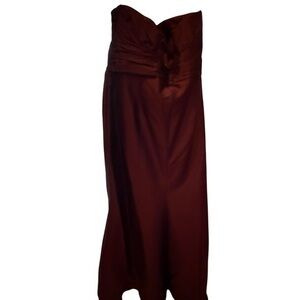 Alvina Valenta Maids Strapless Purple Satin Gown Size 22W Bridesmaid Dress